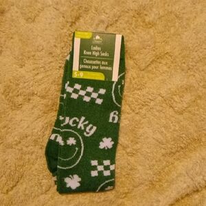🌻Green Patterned Knee High Socks
